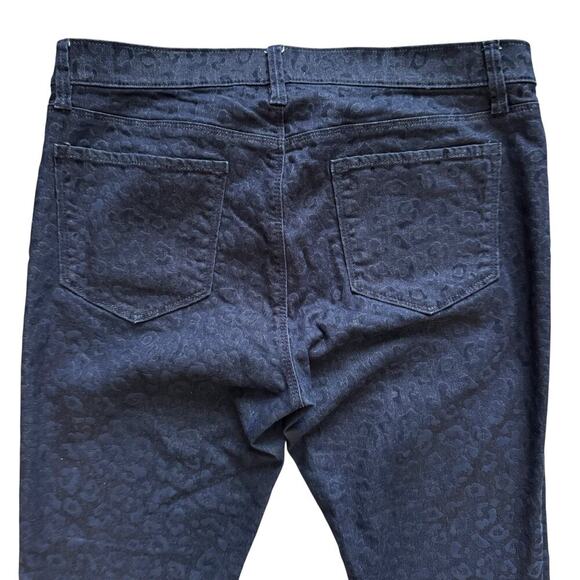 Ann Taylor Jeans Womens 12 Blue Modern Leopard Print Stretch Skinny Denim Pants - Picture 8 of 12